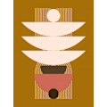 Miniatyrbild 2 av 3: Mid Century Geometrical In Brown MultiColor 21x30 cm