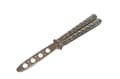 Balisong-träningskniv – silver, skruvad, oslipad