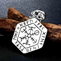 Miniatyrbilde 2 av 2: Pendant- Nordic Mythology - Runalder with runes and vegvisir