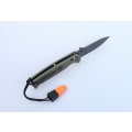 Miniatyrbilde 3 av 5: GANZO G7413 green stonewashed with whistle - knife folding knife grön