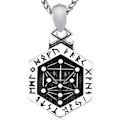 Miniatyrbilde 1 av 2: Pendant- Nordic Mythology - Runalder with runes and vegvisir