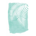 Miniatyrbillede 1 af 2: Teal Palm Leaves Foliage Silhouette MultiColor 30x40 cm