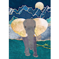 Pikkukuva 1 / 2: Moonlight Golden Elephant MultiColor 21x30 cm