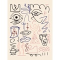 Miniatyrbild 2 av 2: Line Art Cave Drawing MultiColor 21x30 cm
