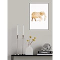 Miniatyrbillede 2 af 2: Hvide Guld Elefanter MultiColor 50x70 cm