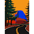 Miniatyrbillede 2 af 2: Clacier Road With Half Dome MultiColor 70x100 cm