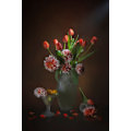 Miniatyrbillede 1 af 2: Orange Tulipaner Og Dahlia MultiColor 21x30 cm
