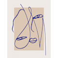 Miniatyrbild 2 av 2: Abstract Blue Line Art MultiColor 50x70 cm