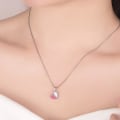 Pikkukuva 2 / 2: Necklace - silver color heart with red and white stone