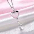 Miniatyrbilde 4 av 4: Heart key necklace - silver color with rhinestone