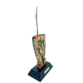 Miniatyrbillede 2 af 3: Viking shield hand painted yellow with spear