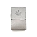 Belt cigarette case – silver-grey with embossed leaf Multicolor