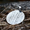 Miniatyrbillede 4 af 5: Pendant - Nordic Mythology - Vegvisir with runes and a red stone