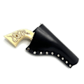 Miniatyrbillede 2 af 4: JJ Custom Works - Colt .45 Peacemaker Holster - Right - 4.75" - Black - Plain - Nickel Studs Right side - 4,75"