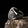 Miniatyrbillede 4 af 4: Ring - Norse Mythology - Fenrir with runes #14