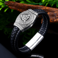 Miniatyrbild 3 av 3: Armband - Nordisk mytologi - Valknut med runor #24