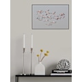 Miniatyrbillede 2 af 2: Større flamingoer i flugt MultiColor 50x70 cm