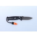 Miniatyrbilde 3 av 5: GANZO G7413p black stonewashed with whistle - knife folding knife svart mönstrat handtag