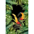 Miniatyrbillede 1 af 2: Jungle med tukaner MultiColor 50x70 cm