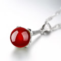 Miniatyrbillede 2 af 2: Necklace - silver color with red rhinestone