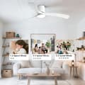 Miniatyrbild 4 av 5: Ceiling fan with light 96/116 cm, 6 speeds, remote control, low profile and reversible DC motor, ABS blades Black & Walnut 96cm-Remote Control+3 Light Colors