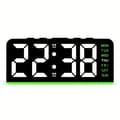 Digital LED Alarm Clock with Large Screen, Dimmable Display, Ambient RGB Lighting & Battery Backup Black+Green