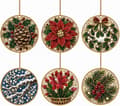 Juleperle 6-pakning DIY diamantsett for voksne – julepynt, stil 5 Style 5