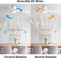 Miniatyrbild 5 av 5: Ceiling fan with light 96/116 cm, 6 speeds, remote control, low profile and reversible DC motor, ABS blades Black 96cm-Dual Control+3 Light Colors