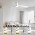 Miniatyrbild 3 av 5: Ceiling fan with light 96/116 cm, 6 speeds, remote control, low profile and reversible DC motor, ABS blades White 116cm-Remote Control+3 Light Colors