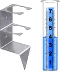 Nedbørsmåler 12/15 cm med stativ i rustfritt stål, regnmåler for hage, plen og uteplass 15.5x5.5cm