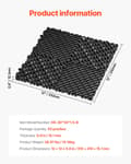 310x310mm Sammenkoblingsbare Drænfliser - 55-pak Modulær PP Anti-skrid Måtte til Brusebad Garage Have - Sort Black 55 PCS