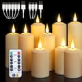 Flameless LED Pillar Candles, Rechargeable, with Remote Control and Timer, Christmas and Halloween Decoration