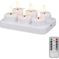 4/6/8/12-pack Flameless LED Tealights, Rechargeable with Remote Control, Timer, and Charging Base for Home and Party 6pcs+Remote