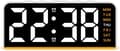 Digital LED Alarm Clock with Large Screen, Dimmable Display, Ambient RGB Lighting & Battery Backup White+Orange