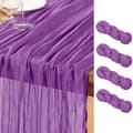 Bordslöpare Set om 4 - Mörklila Muslin 17x108in Boho Bröllop Dark purple