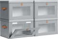Miniatyrbillede 1 af 7: Opbevaringskasser 2/4/6 stk, foldbare kasser med håndtag og vindue til tøj og hjem Grey 4 Pack