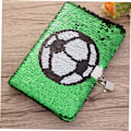Miniatyrbillede 4 af 4: Magiclulu Drengenes Sportsgaver Fodbold Sequin Journal Notesbog Med Lås Børns Daglige Sequin Børns Fodboldsæt Piger Dagbog Med Lås Og Nøgle Sequins Foring