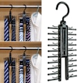 Miniatyrbillede 4 af 5: 20 Kroge Slips Hanger Stativ Organizer Roterende Bælteholder Skabskrog Halsklæde Opbevaring