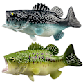 Miniatyrbild 1 av 2: 2 st Bass Fiske Modell Stor Mun Bass Modell Falsk Fisk Simulerad Djur Fiske Modell