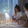 Miniatyrbilde 5 av 5: Skrivebordslampe for barn, nattlampe med pennholder, Himmel bordlampe med automatisk fargeendring, dimbar oppladbar LED-leselampe for barn