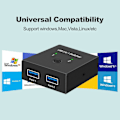 Miniatyrbillede 4 af 5: USB 3.0 Switch Selector KVM Switch 2 ind 1 ud USB Switcher til 2 computere Del 1 USB-enheder Sådan