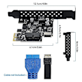 Miniatyrbilde 2 av 5: PCI-e 1x til USB 3.2 Gen1 5gbps 20-pins frontpanel-hode (til Type-C frontpanel-hode) Frontpanel