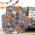 Miniatyrbilde 1 av 4: Halloween-teppe - Flaggermus Spøkelse Gresskar Teppe - Koselig Halloween-dekorasjon for Fest Sofa Seng Stue 50\"x60\" style-5