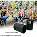 Miniatyrbild 4 av 5: Trampolinskydd Trampolin Ändskydd Trampolinkrok Trampolin Reservdelar Trampolintillbehör Stolpskydd för Trampolinnät Pinnar 32 MM 8 Stycken Svart