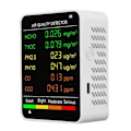 Miniatyrbilde 1 av 5: 6-i-1 PM2.5 PM10 HCHO TVOC CO CO2 Luftkvalitetsdetektor CO CO2 Formaldehydmonitor Hjemmekontor Luft