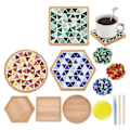 Miniatyrbillede 1 af 5: Mosaic Coaster Making Kit til DIY Mosaic Coaster Håndværkssæt Håndlavet Mosaic Coaster Making Kit til