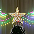 Miniatyrbild 5 av 5: Julgrans Topp Med 10 LED-lampor Och Strömkabel - Upplyst Julgrans Topp I Varmvitt - Julgransstjärna Topp