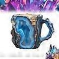 Miniatyrbilde 2 av 2: Mineralkrystall Kaffeekrus, Flerfargede Kaffeekrus Med Håndtak, Elegant Krystallgave Til Hjem & Kontor