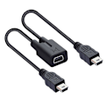 Miniatyrbillede 1 af 5: U2-069-tc004 Mini USB 2.0 Hun USB DC 5V til Dobbelt Mini USB 5-polet Han Splitter Forlænger Opladningskabel