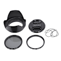 Miniatyrbillede 1 af 5: Cpl Uv Filter Kit 58mm Til Canon Eos 700d 100d 600d 1200d Objektivdæksel Modlysblænde